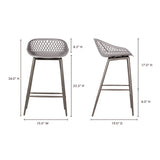Piazza Grey Outdoor Counter Stool (Set of 2) by MOES at Eve Furniture