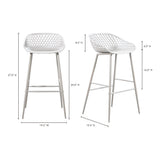 Piazza White Outdoor Barstool (Set of 2) by Moe's Home at Eve Furniture