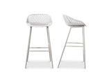 Piazza White Outdoor Barstool (Set of 2) by Moe's Home at Eve Furniture