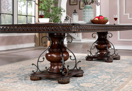 Picardy Brown Cherry Dining Table Only by Furniture of America at Eve Furniture