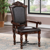 Picardy Brown Cherry/Black Arm Chair by Furniture of America at Eve Furniture