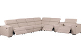 Picasso Beige 7-Piece 3 Power Reclining Sectional by New Era Innovations at Eve Furniture