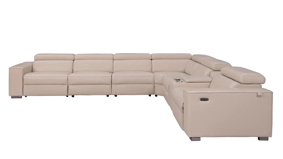 Picasso Beige 7-Piece 3 Power Reclining Sectional by New Era Innovations at Eve Furniture