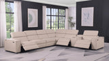 Picasso Beige 7-Piece 3 Power Reclining Sectional by New Era Innovations at Eve Furniture