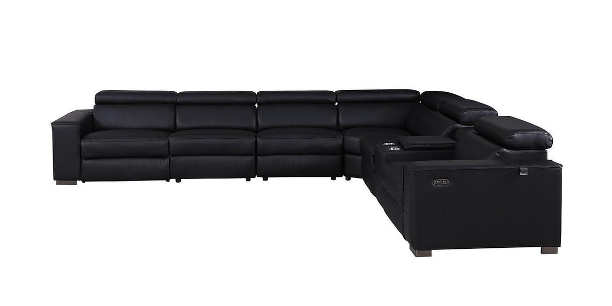 Picasso Black 7-Piece 3 Power Reclining Sectional by New Era Innovations at Eve Furniture