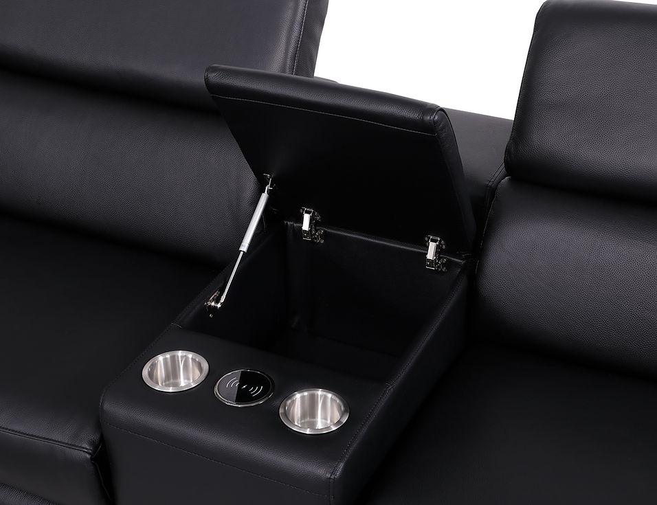 Picasso Black 7-Piece 3 Power Reclining Sectional by New Era Innovations at Eve Furniture