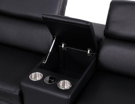 Picasso Black 7-Piece 3 Power Reclining Sectional by New Era Innovations at Eve Furniture