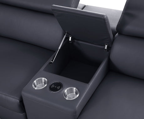 Picasso Dark Grey 6-Piece 2 Power Reclining Sectional by New Era Innovations at Eve Furniture