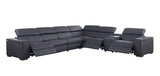 Picasso Dark Grey 7-Piece 3 Power Reclining Sectional by New Era Innovations at Eve Furniture