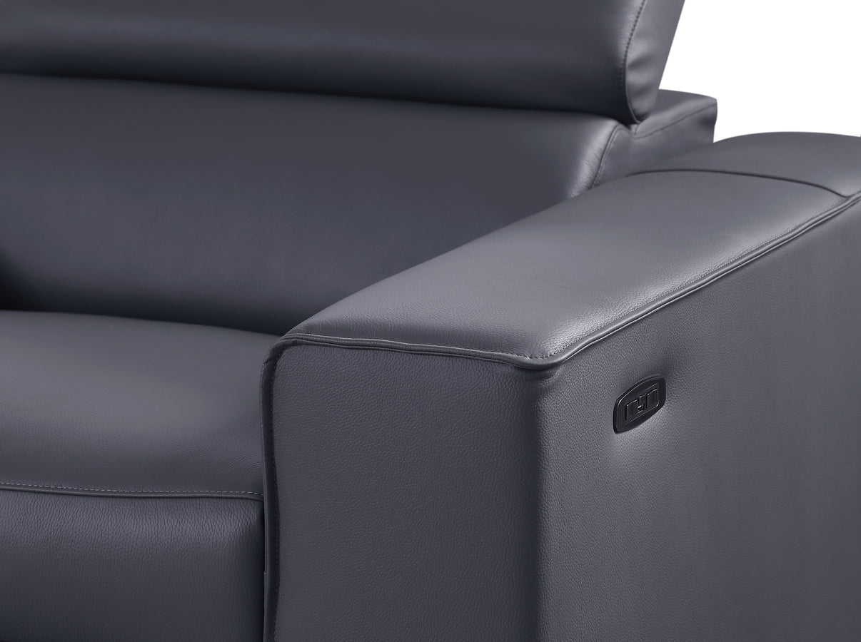 Picasso Dark Grey 7-Piece 3 Power Reclining Sectional by New Era Innovations at Eve Furniture