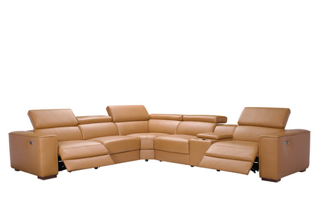 Picasso II Caramel 6-Piece 2 Power Reclining Sectional by New Era Innovations at Eve Furniture
