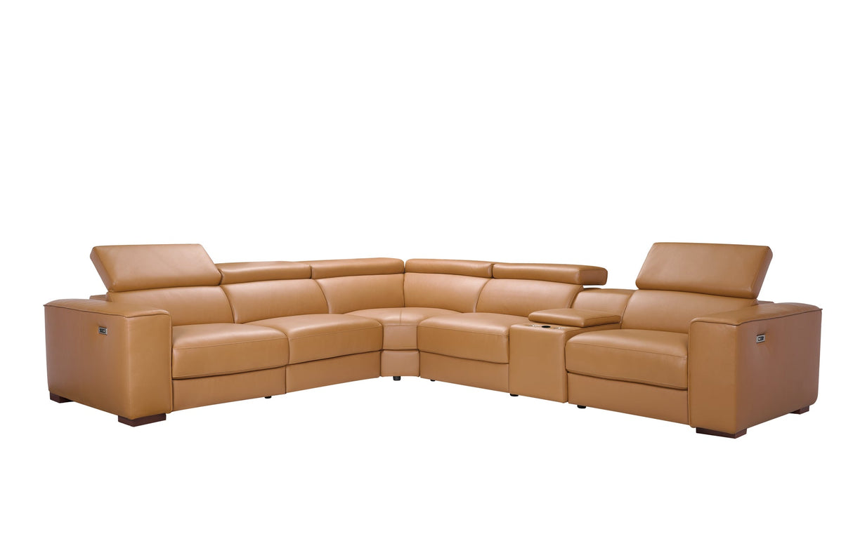 Picasso II Caramel 6-Piece 2 Power Reclining Sectional by New Era Innovations at Eve Furniture