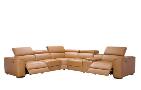Picasso II Caramel 7-Piece 3 Power Reclining Sectional by New Era Innovations at Eve Furniture