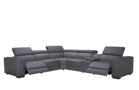 Picasso II Dark Grey 6-Piece 2 Power Reclining Sectional by New Era Innovations at Eve Furniture