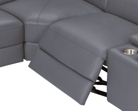 Picasso II Dark Grey 6-Piece 2 Power Reclining Sectional by New Era Innovations at Eve Furniture