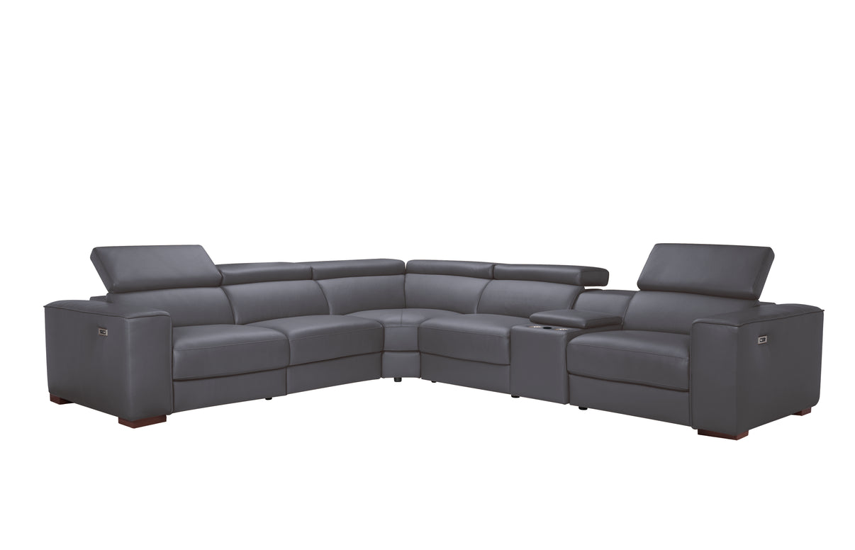 Picasso II Dark Grey 6-Piece 2 Power Reclining Sectional by New Era Innovations at Eve Furniture