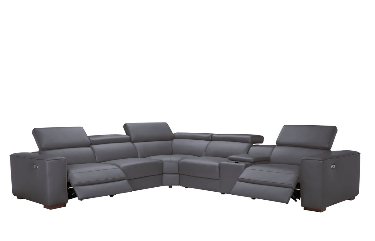 Picasso II Dark Grey 7-Piece 3 Power Reclining Sectional by New Era Innovations at Eve Furniture