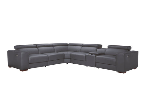 Picasso II Dark Grey 7-Piece 3 Power Reclining Sectional by New Era Innovations at Eve Furniture