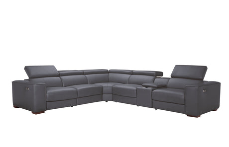 Picasso II Dark Grey 7-Piece 3 Power Reclining Sectional by New Era Innovations at Eve Furniture