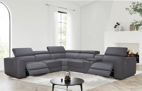 Picasso II Dark Grey 7-Piece 3 Power Reclining Sectional by New Era Innovations at Eve Furniture