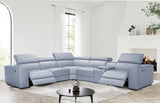 Picasso II Light Blue 6-Piece 2 Power Reclining Sectional by New Era Innovations at Eve Furniture