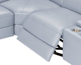 Picasso II Light Blue 7-Piece 3 Power Reclining Sectional by New Era Innovations at Eve Furniture