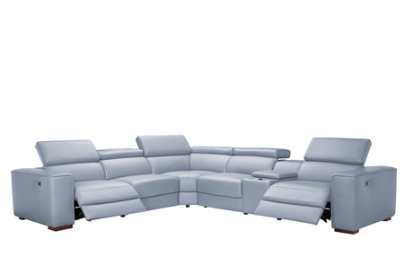 Picasso II Light Blue 7-Piece 3 Power Reclining Sectional by New Era Innovations at Eve Furniture