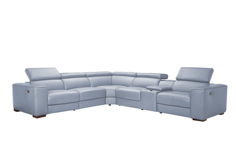 Picasso II Light Blue 7-Piece 3 Power Reclining Sectional by New Era Innovations at Eve Furniture