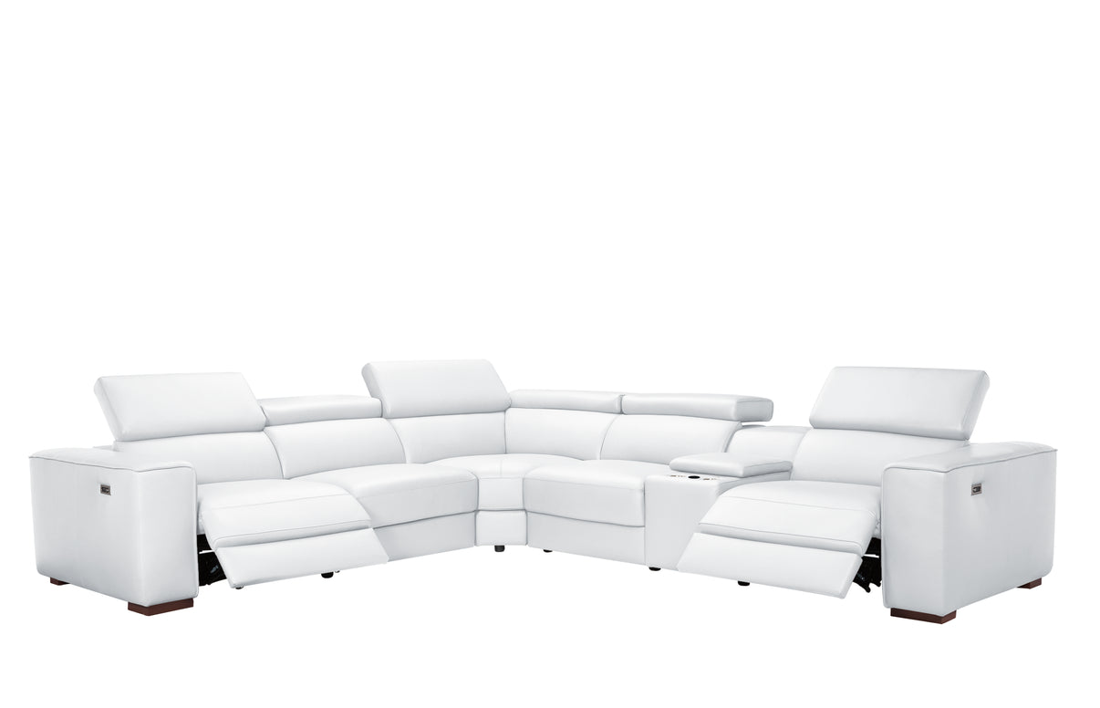 Picasso II White 6-Piece 2 Power Reclining Sectional by New Era Innovations at Eve Furniture