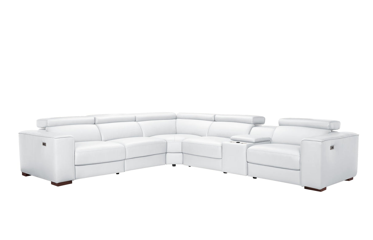 Picasso II White 6-Piece 2 Power Reclining Sectional by New Era Innovations at Eve Furniture