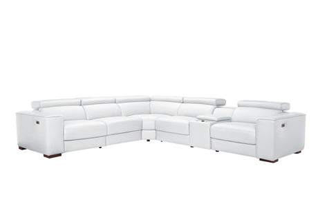 Picasso II White 6-Piece 2 Power Reclining Sectional by New Era Innovations at Eve Furniture