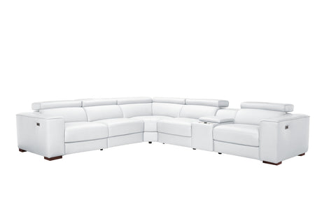 Picasso II White 7-Piece 3 Power Reclining Sectional by New Era Innovations at Eve Furniture