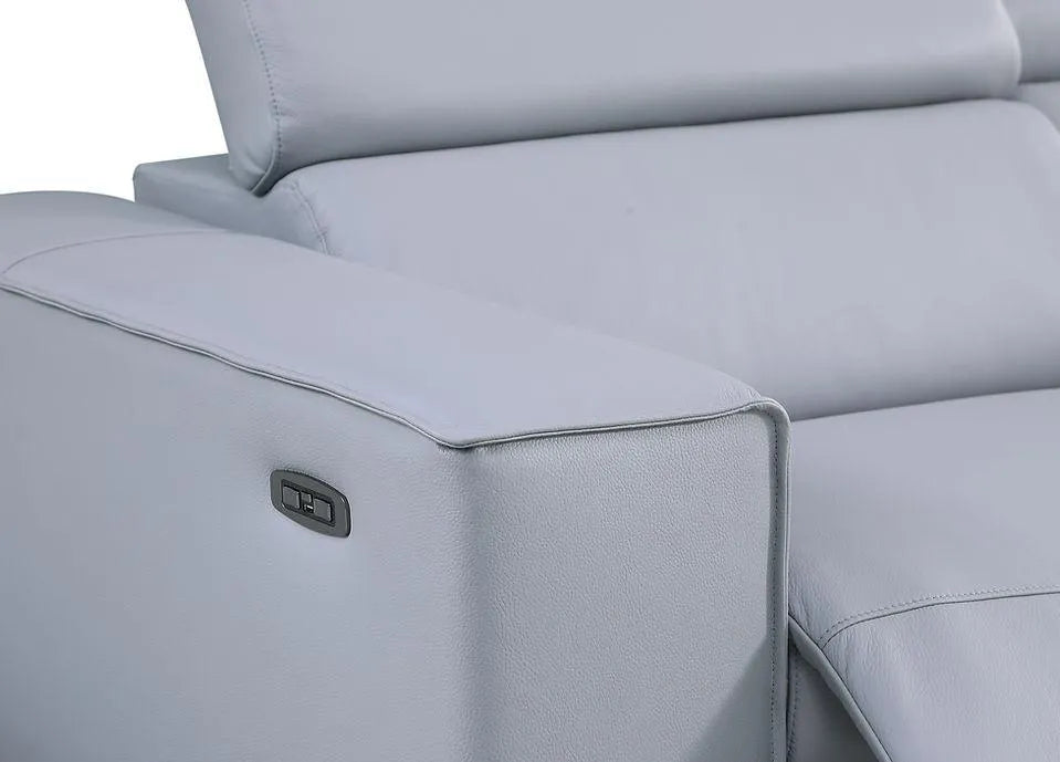 Picasso Light Blue 6-Piece 2-Power Reclining Sectional by New Era Innovations at Eve Furniture