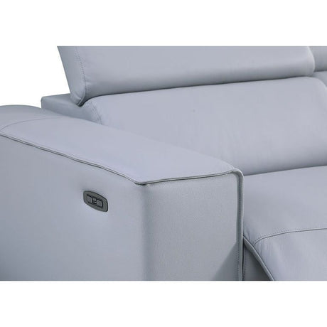 Picasso Light Blue 7-Piece 3-Power Reclining Sectional by New Era Innovations at Eve Furniture