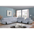 Picasso Light Blue 7-Piece 3-Power Reclining Sectional by New Era Innovations at Eve Furniture