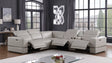 Picasso Light Grey 6-Piece 2 Power Reclining Sectional by New Era Innovations at Eve Furniture