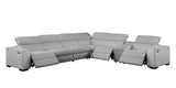 Picasso Light Grey 7-Piece 3 Power Reclining Sectional by New Era Innovations at Eve Furniture