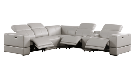 Picasso Light Grey 6-Piece 2 Power Reclining Sectional by New Era Innovations at Eve Furniture