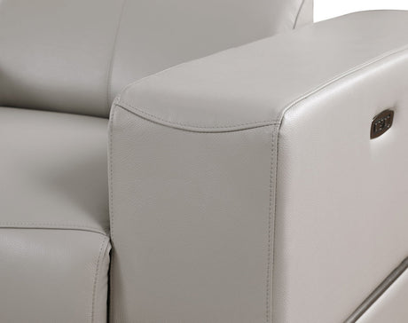 Picasso Light Grey 6-Piece 2 Power Reclining Sectional by New Era Innovations at Eve Furniture