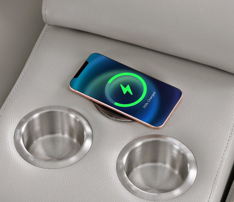 Picasso Light Grey 6-Piece 2 Power Reclining Sectional by New Era Innovations at Eve Furniture