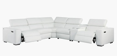 Picasso White 6 Piece 2 Power Sectional Sectional by New Era Innovations at Eve Furniture