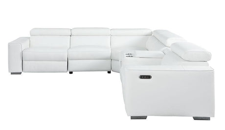 Picasso White 6 Piece 2 Power Sectional Sectional by New Era Innovations at Eve Furniture