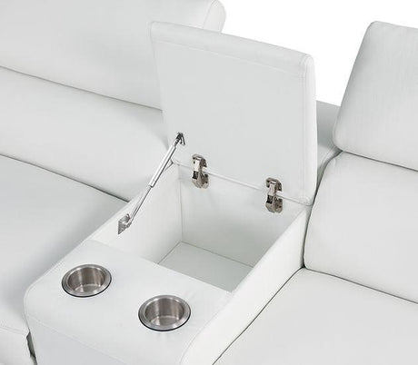 Picasso White 6 Piece 2 Power Sectional Sectional by New Era Innovations at Eve Furniture