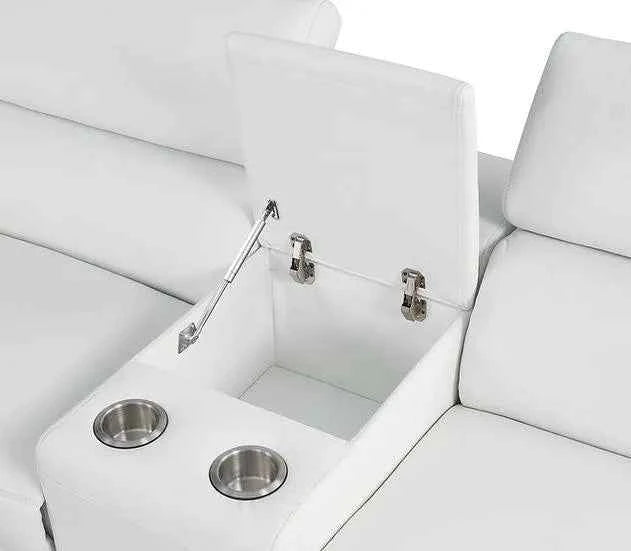 Picasso White 6 Piece 2 Power Sectional Sectional by New Era Innovations at Eve Furniture