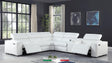 Picasso White 6 Piece 2 Power Sectional Sectional by New Era Innovations at Eve Furniture