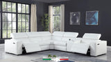Picasso White 6 Piece 2 Power Sectional Sectional by New Era Innovations at Eve Furniture