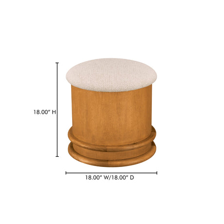 Piccolo Flecked Oatmeal/Brown Storage Stool by MOES at Eve Furniture