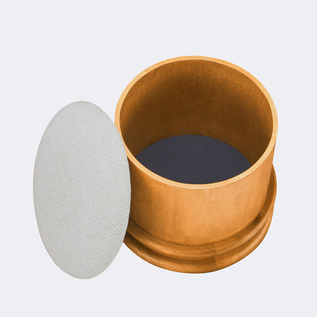 Piccolo Flecked Oatmeal/Brown Storage Stool by MOES at Eve Furniture