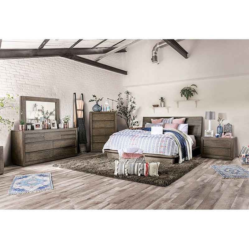 Pickstown Light Walnut Cal.King Bed by Furniture of America at Eve Furniture