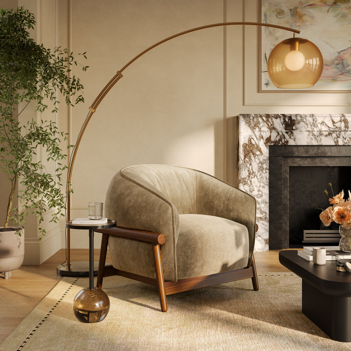 Piedmont Upcycled Chenille Accent Chair by TOV Furniture at Eve Furniture